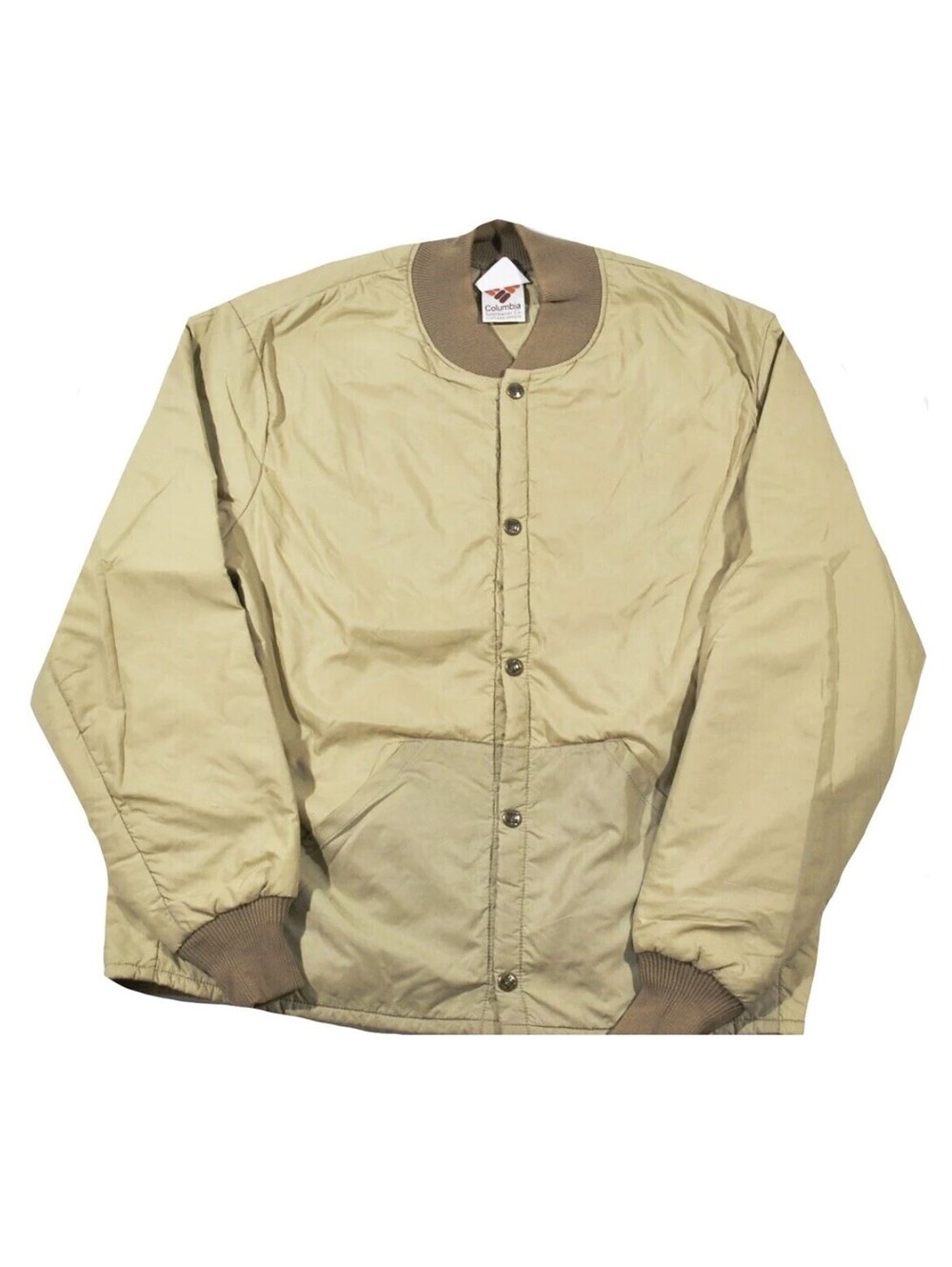 Vintage Columbia Outdoors 80s Snap Button Tan Jacket Size Large
